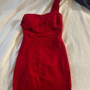 Ruby Rox One-Shoulder Red Dress